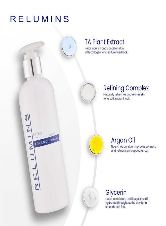 Relumins Advance All-in-One Day Lotion – Lightweight, Fast-Absorbing Hydrating Moisturizer with Argan Oil – Softens, Smoothens & Nourishes Skin – Paraben-Free Daily Lotion, 300ml - Image 4